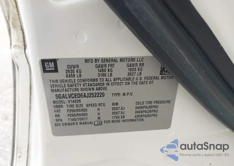 2010 Buick Enclave 2Xl from USA, damaged, VIN 5GALVCED6AJ252229